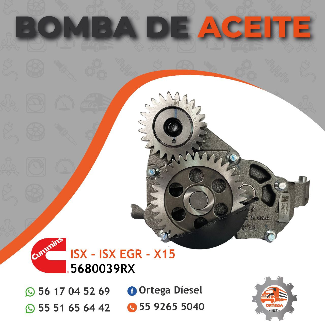 BOMBA DE ACEITE ORIGINAL CUMMINS ISX/ISX EGR/ISX15