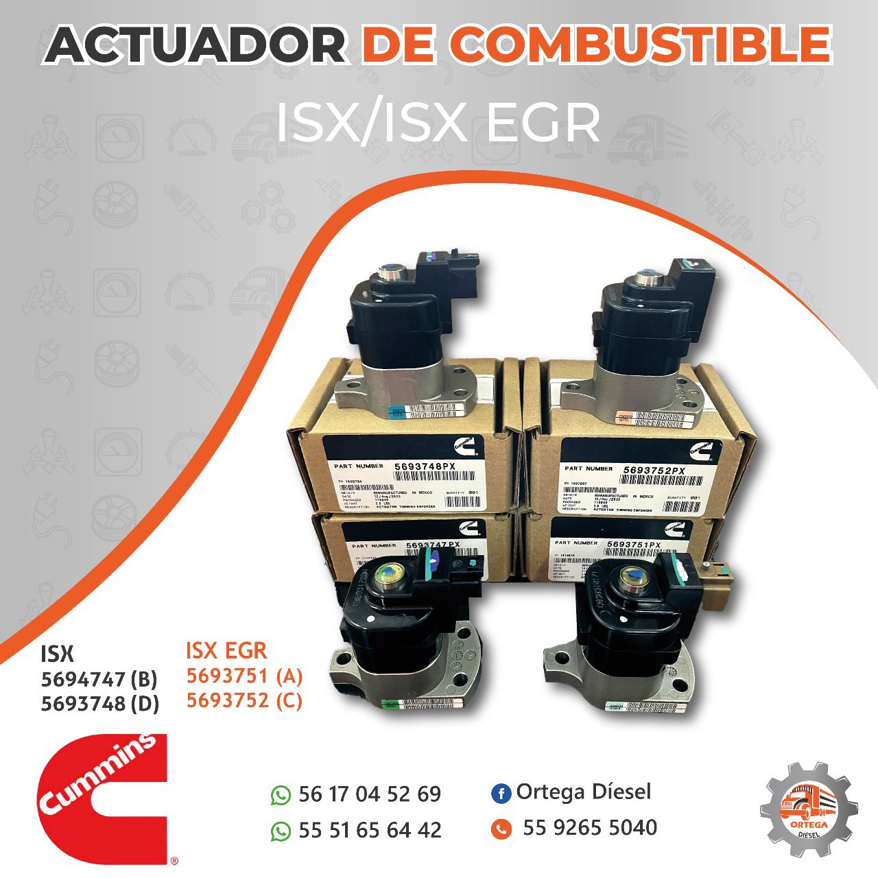 ACTUADOR DE COMBUSTIBLE ORIGINAL CUMMINS ISX/ISX EGR