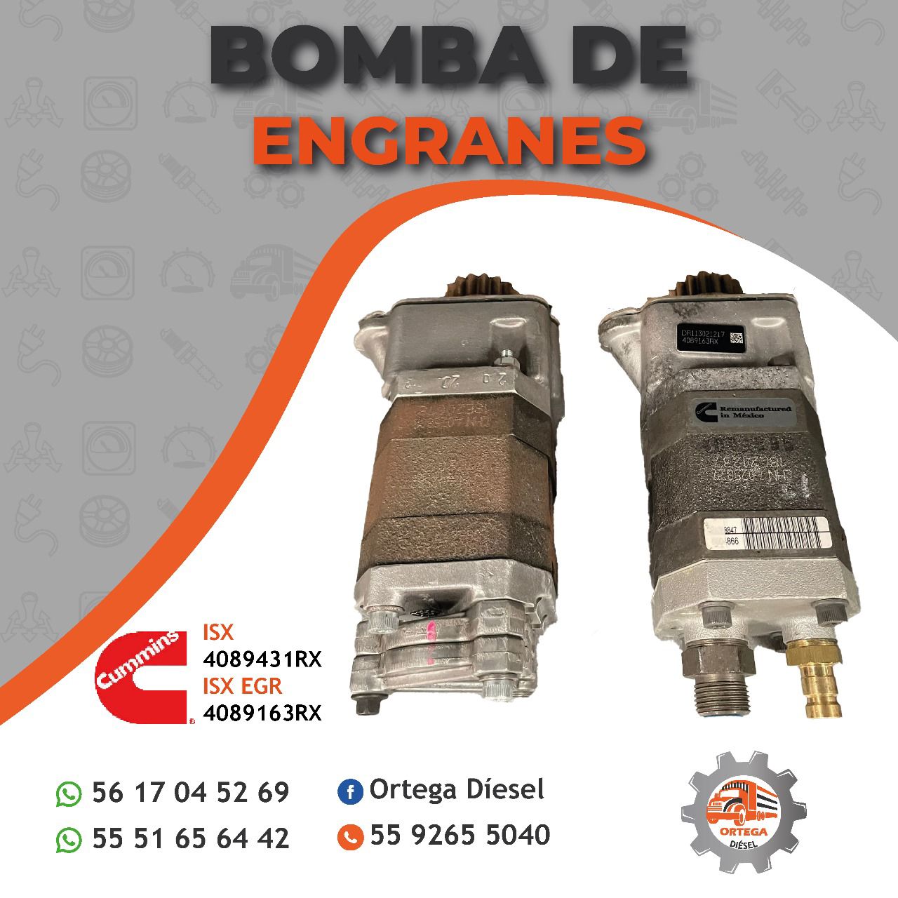 BOMBA DE ENGRANES ISX/ISX EGR  ORIGINAL CUMMINS