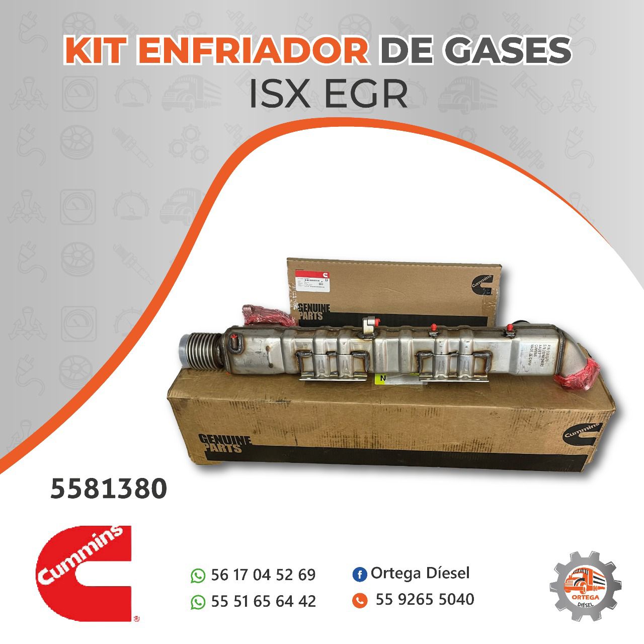 KIT ENFRIADOR DE GASES ISX EGR ORIGINAL CUMMINS