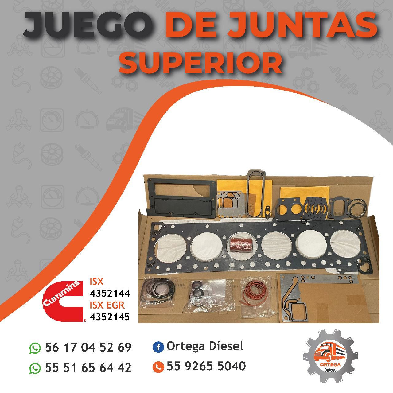 JUEGO DE JUNTAS SUPERIOR ISX/ISX EGR  ORIGINAL CUMMINS